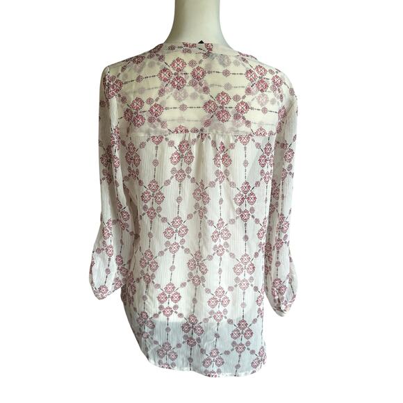 Maurices Ivory Red Black Large 3/4 Sleeve - Picture 3 of 4